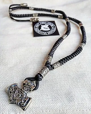 Paracord Necklace. Viking Jewelry. Mens Accessory.  • $99.99