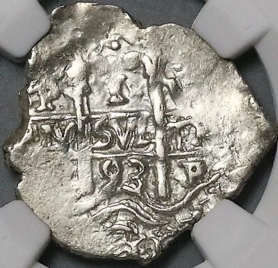 1693 NGC AU Bolivia Cob 1 Real Potosi Spain Colonial Coin POP 2/0 (23121601C) • $450