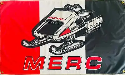 MERC MERCURY SNOWMOBILES 3x5ft FLAG BANNER MAN CAVE GARAGE • $18.17