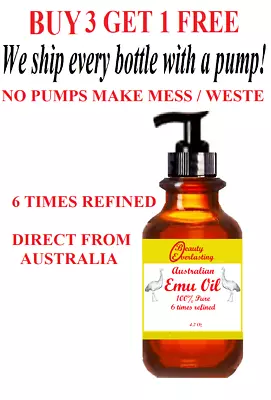 $11.99 • Buy *100% PURE ORGANIC EMU OIL* Natural Australian 6X Refined BEST!