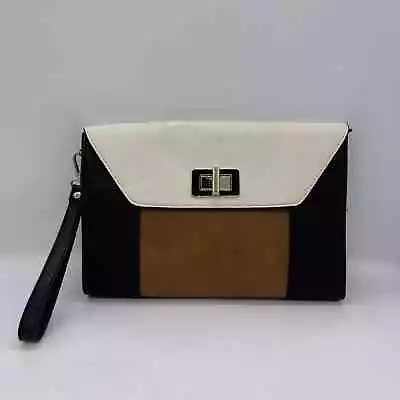 Melie Bianco Black & Brown Clutch Purse • $25