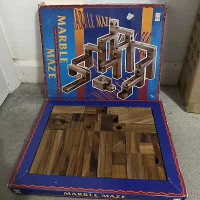 Vintage 1993 Wooden Marble Maze Kids Puzzle Lagoon Games Fascinating Educational • £19.99