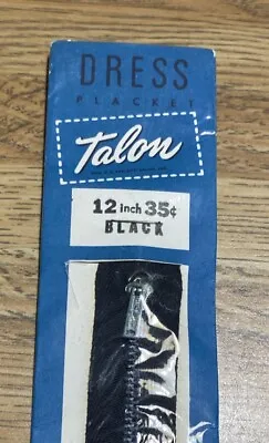 NEW Vintage TALON Black METAL Dress 12” ZIPPER • $6