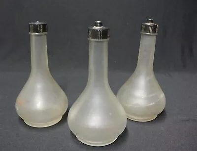 Vintage Hazel Atlas Smoked Glass Long Neck Barber's Bottle Lot; 3 Pieces • $9.75