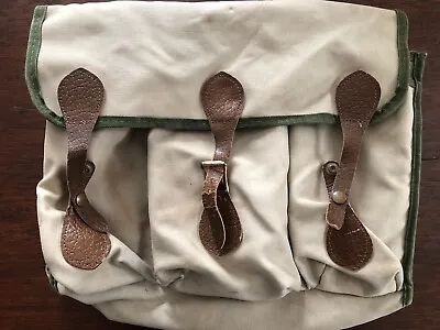 ViNtaGe Leica Leitz Canvas Messenger Khaki Camera Shoulder Bag Rockleigh NJ • $30