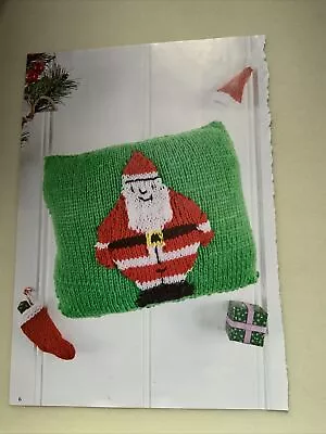 Father Christmas Santa Appliqué Motif Cushion Knitting Pattern Zoe Potrac • £2.49
