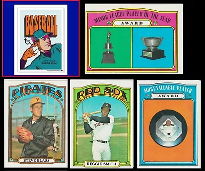 1972 Topps  MLB Baseball Single Cards  (#264:  3rd Series  - #656:  6th Series) • $1.99