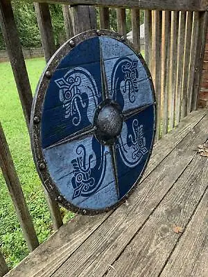 New Handmade Medieval Dragon Wooden Viking Shield Round Shield Best Gifts • $84.99