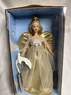 Vintage Mattel 90s 1999 Angelic Inspirations Gold Gown Barbie Angel Doll W/ Dove • $25