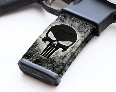 Magazine Wrap SKULL GRUNGE ROCK AR Vinyl Skin 5.56 .223 Airsoft ARM30-1023 • $12.99