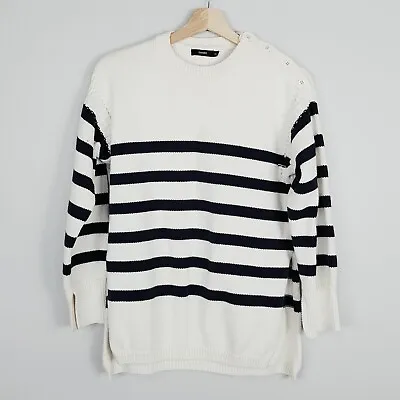 BASSIKE Womens Size XS / S Or 8 - 10 Breton Striped Cotton Knit Sweater Jumper • $220