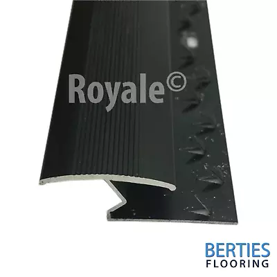 £9.95 • Buy Carpet To Wood / Laminate - Z Edge Trim Bar - Black - Threshold Metal