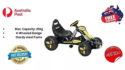 NEW Pedal Powered Go-Kart Ride-On - Black Steel Frame Grip For Support AUS • $148.99