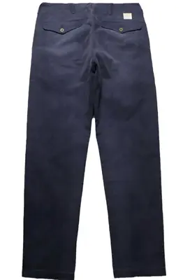 American D0uble RL  Moleskin Logo  Straight Chino Pants Trousers Blue W33/32 • $119