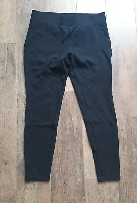 Matty M Casual Slim Pants Size M Black Elastic Waist Basic Stretchy Comfort • $15