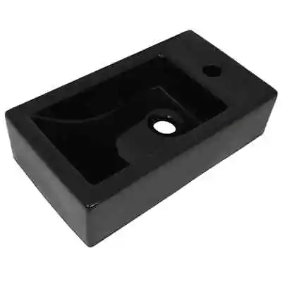 Rectangular Bathroom Ceramic Basin With Faucet Hole Vanity Hand Wash Sink Bowl • $101.55