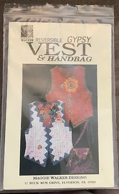 NEW Maggie Walker Design Reversible Gypsy Vest & Hand Bag Pattern 1994 • $8.99