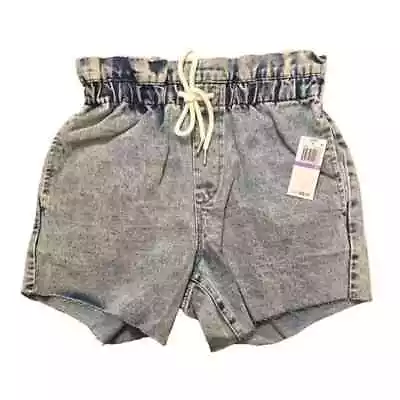 Blank NYC Womens Grey Acid Wash High Waisted Denim Shorts Size 26 • £33.25
