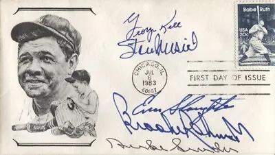 Babe Ruth New York Yankees Cachet Autographed By 5 Hall Of Famers- Musial Etc • $39.95