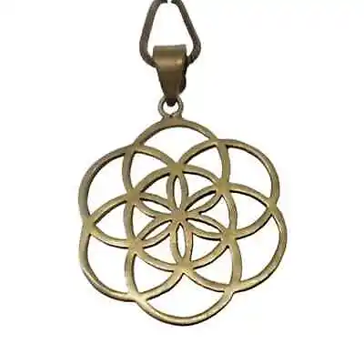 Copper Seed Of Life Mandala Symbolic Necklace Chain & Pendant Boho Hippie Chakra • $12