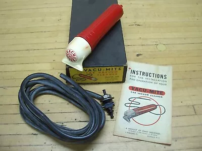 Vintage 1940 50's Car Accessory Craft Vacu Mite Vacuum Cleaner Ford Chevy Dodge • $64.99