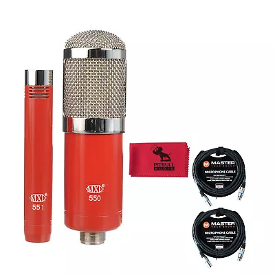 MXL 550/551 Condenser Ensemble Microphone Kit Red W/ Cables & Cloth • $149.95