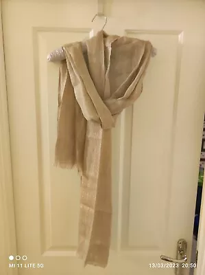 £11.50 • Buy RRP £595 BRUNELLO CUCINELLI Cashmere Gold Threaded Oversized Shawl/scarf Wrap 