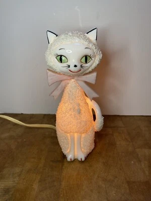 $179 • Buy Rare!  Vintage Mid Century Atomic Cat Porcelain Perfume Lamp