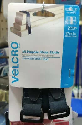 Velcro Brand All Purpose Elastic Strap 27in X 1in 68.5cm X 2.5cm 2pcs Black • $5.99