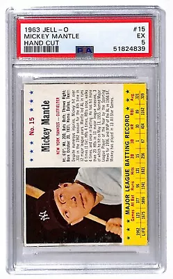 1963 Jell-O #15 Mickey Mantle PSA 5 EX Graded Baseball Card Z12 • $529.99