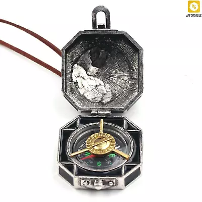 Vintage Compass Pendant Neck Neck Necklace Men's Necklace Jack Sparrow Box NEW • £16.79