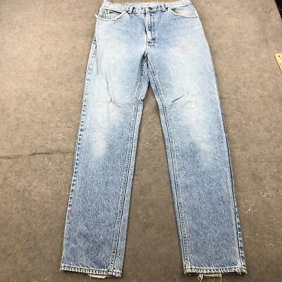 VIntage Lee Jeans Men's 32x34 Blue Denim Acid Wash Western Rodeo USA • $24.95