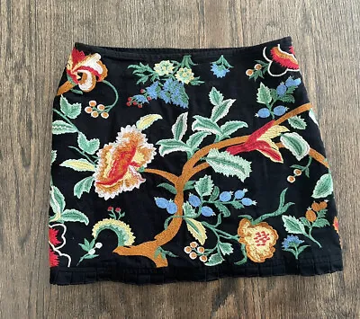 Zara Woman Women's Black Mini Floral Embroidered Shorts Size XS • $12.99