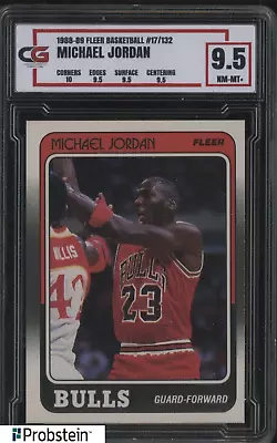 1988-89 Fleer Basketball #17 Michael Jordan Chicago Bulls HOF CG 9.5 NM-MT+ • $2.25