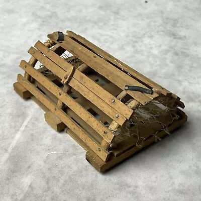 Vintage Miniature Lobster Trap 5” Hand Made Wooden Nautical Decor Door Opens • $32.49