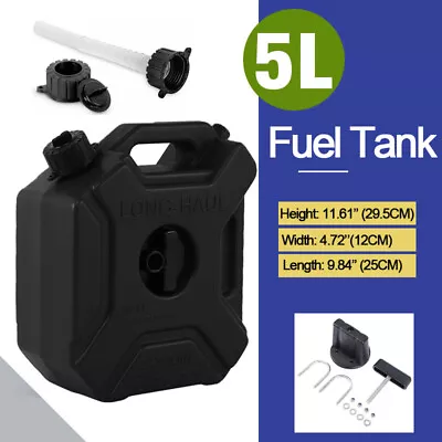 $38.88 • Buy 5L Motorcycle Plastic Jerry Can Car Gas Fuel Tank Petrol ATV UTV Gokart Black