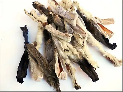 DriedDogTreats <250g> Dried FURRY RABBIT EARS With Hair Teeth Cleaning BARF Diet • £12.99