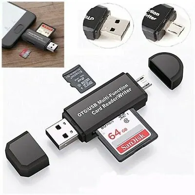 Micro USB OTG To USB 2.0 Adapter SD/Micro SD Card Reader With Standard USB Male • $2.99