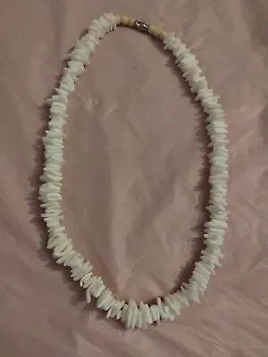 White Puka Shell Necklace Choker Unisex Women Men Hawaiian Surfer Beach 18 Inch • $8.50