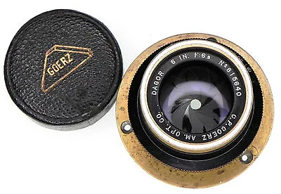  Goerz 6in F6.8 Gold Rim Dagor Barrel Lens #815640 • $1100