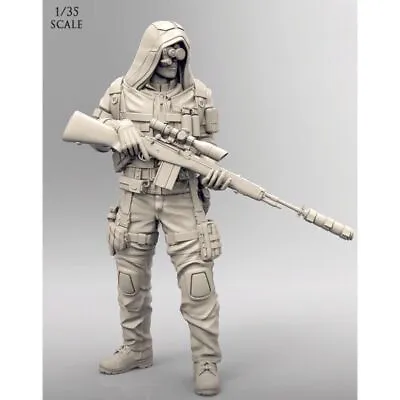 1:35 Resin Figure Model Kit Modern Soldier Sniper Unassembled Unpainted Gift • $12.16