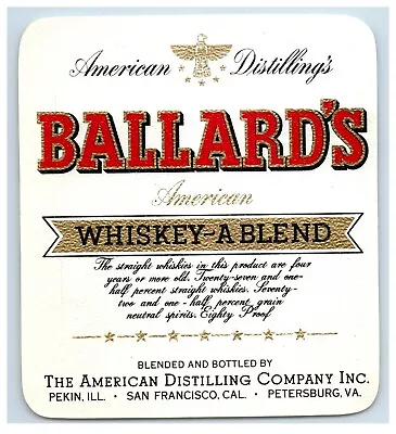 1950's-70's Ballards Whiskey Virginia Liquor Label Original S56E • $17.25