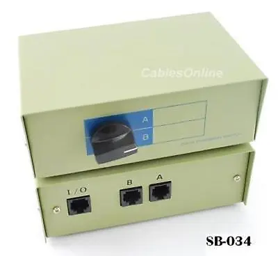 CablesOnline 2-Way RJ45 Ethernet AB Manual Switch Box SB-034 • $21.95