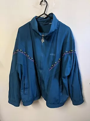 Vintage Tracksuit Jacket Mens Extra Large Blue 80s Windbreaker Adults Polyester • $24