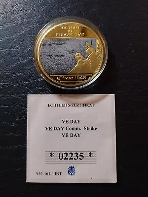 2014 Proof Commemorative Coin '75th Anniversary WWII' - VE DAY.  COA • £7