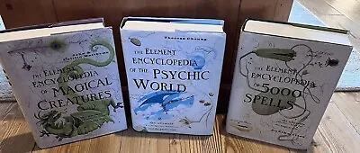 3 The Element Encyclopedias-Magical Creatures-5000 Spells-Psychic World Hardback • £24.50