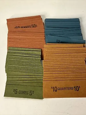 75 Each Nickel Dime Quarter Penny Plain Paper Coin Wrappers Free Fast Shipping • $9.75