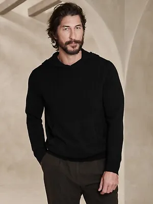 BANANA REPUBLIC Cipresso Cashmere Hoodie S Small | Black Sweater #502067 NEW • $139.98
