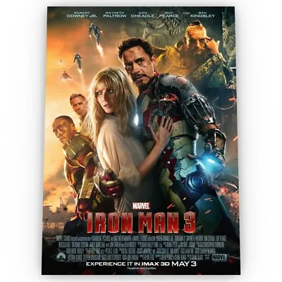 Iron Man 3 Movie Poster Satin High Quality Archival Stunning A1 A2 A3 • £14.49