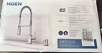 MOEN Indi Single-Handle Pre-Rinse Spring Pulldown Sprayer Faucet (87194SRS) • $151.48